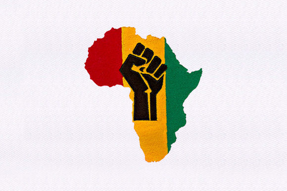 A Bold, Colorful Embroidery Design of Africa