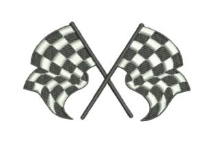 Checkered Flags Embroidery Design for Personalized Racing Gifts