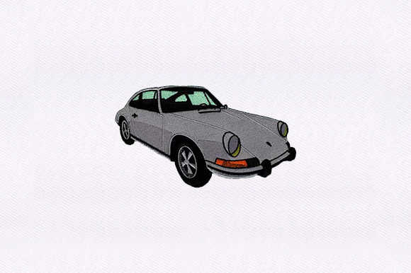 Classic Grey Sports Car Embroidery Design Review for Merchandise