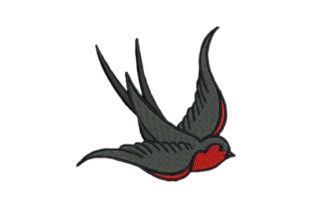 Evaluating the Colorful Swallow Tattoo Embroidery Design