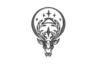 Gothic Deer Embroidery for Boutique Sweatshirts