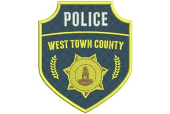 Police County Badge: A Classic Embroidery Design for Your Craft Business