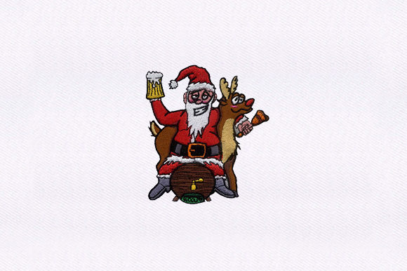 Reindeer Santa Claus Embroidery Design for Heartfelt Gifts